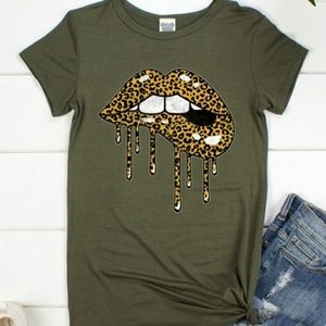 Leopard Print Drip lips
